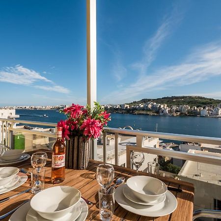 Bayview 2 Bedroom Seaview Apartment With Large Terrace With Panoramic Views - By Getawaysmalta 圣保罗湾城 外观 照片