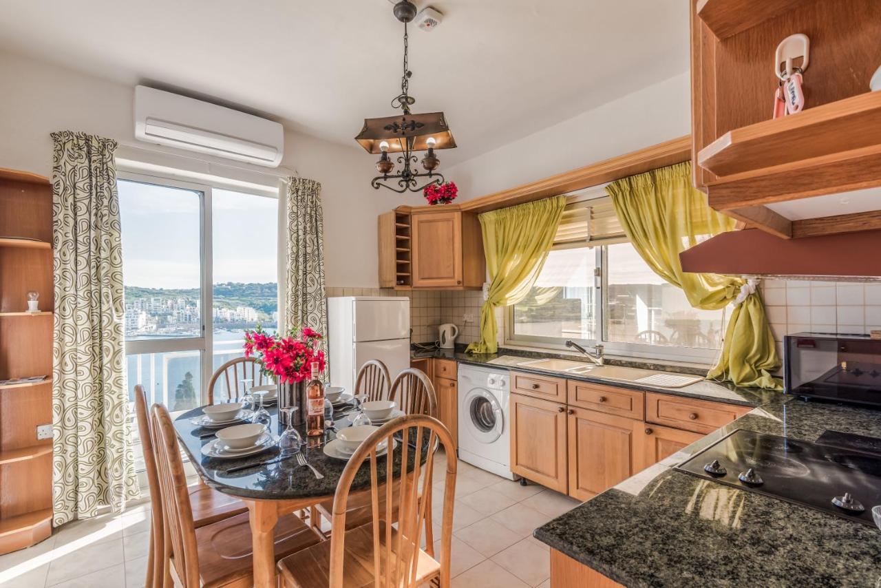 Bayview 2 Bedroom Seaview Apartment With Large Terrace With Panoramic Views - By Getawaysmalta 圣保罗湾城 外观 照片