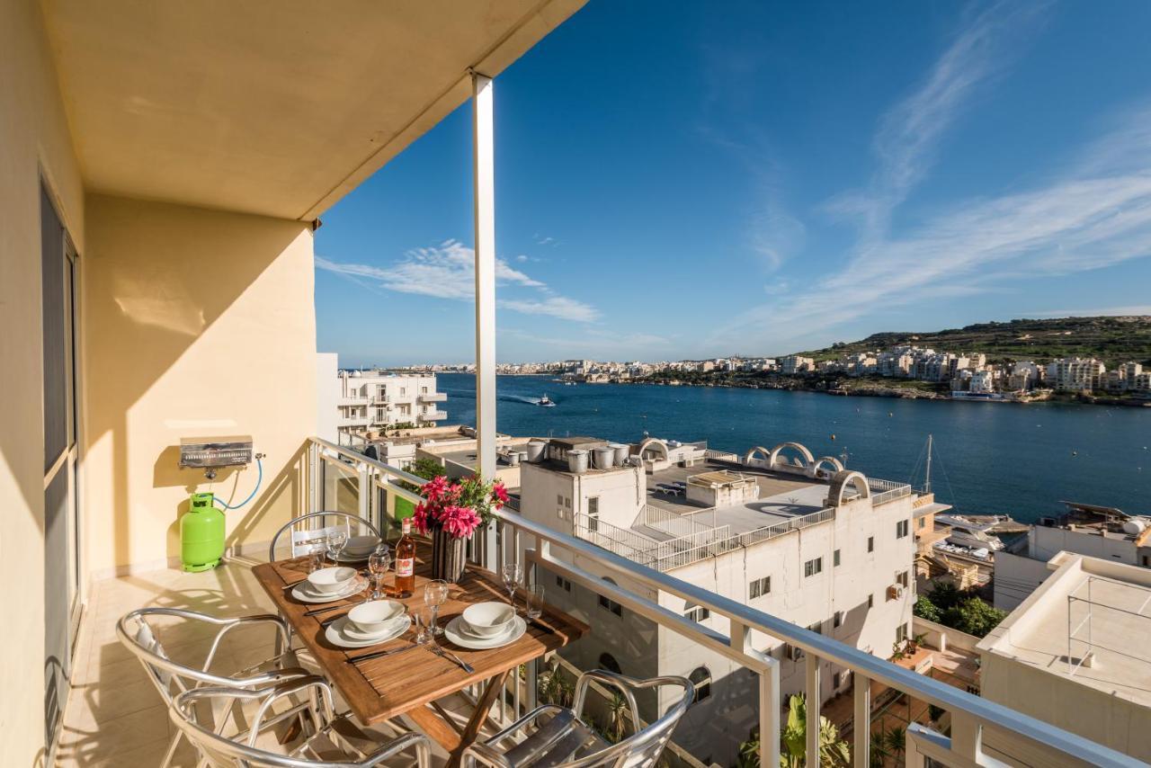 Bayview 2 Bedroom Seaview Apartment With Large Terrace With Panoramic Views - By Getawaysmalta 圣保罗湾城 外观 照片