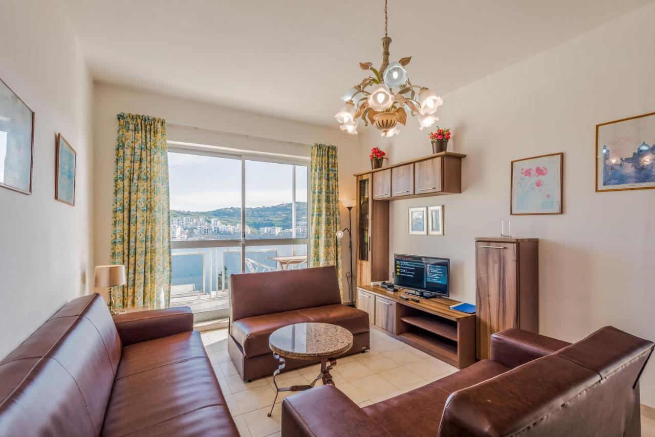 Bayview 2 Bedroom Seaview Apartment With Large Terrace With Panoramic Views - By Getawaysmalta 圣保罗湾城 外观 照片